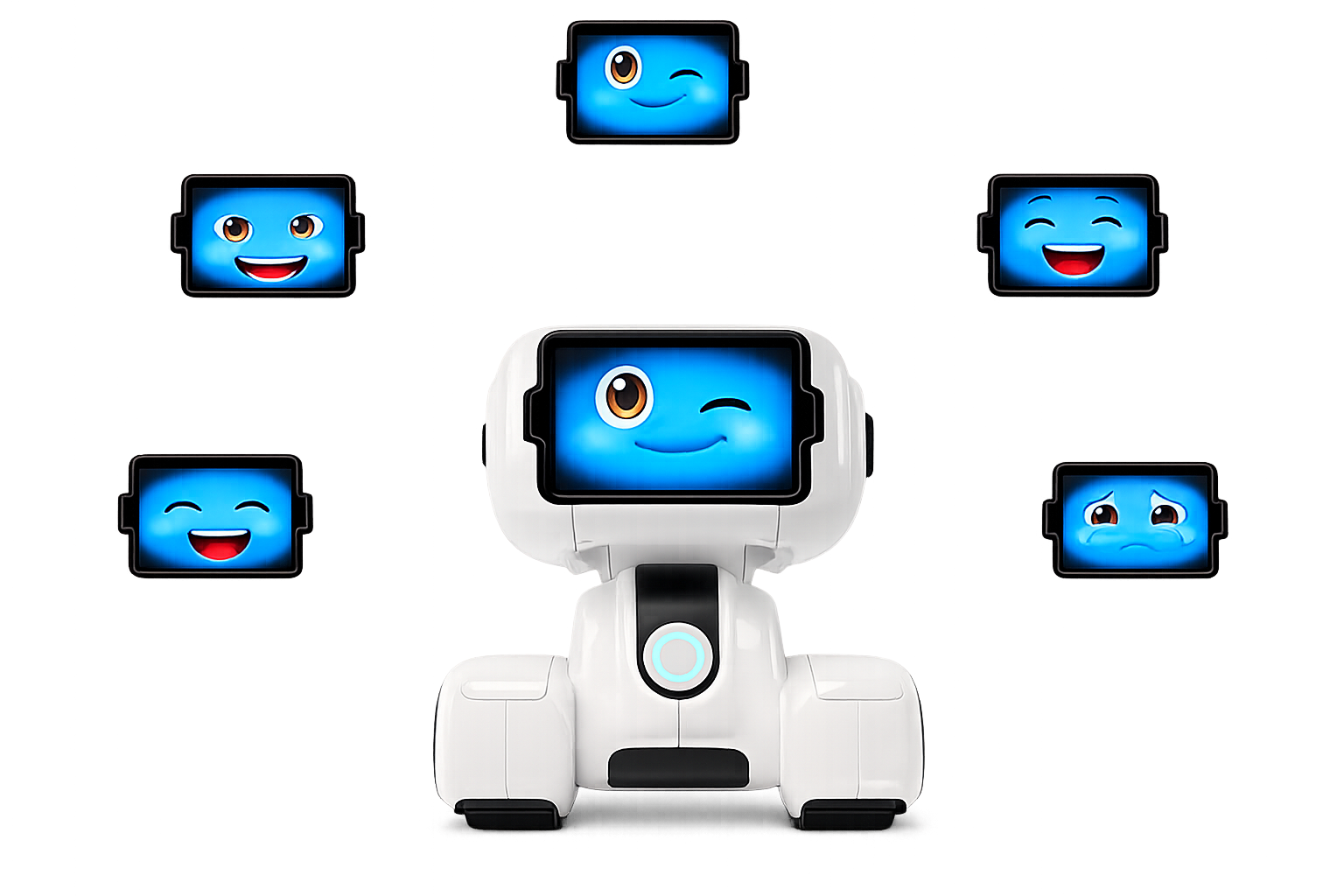 Liro expressando diferentes emoções na tela